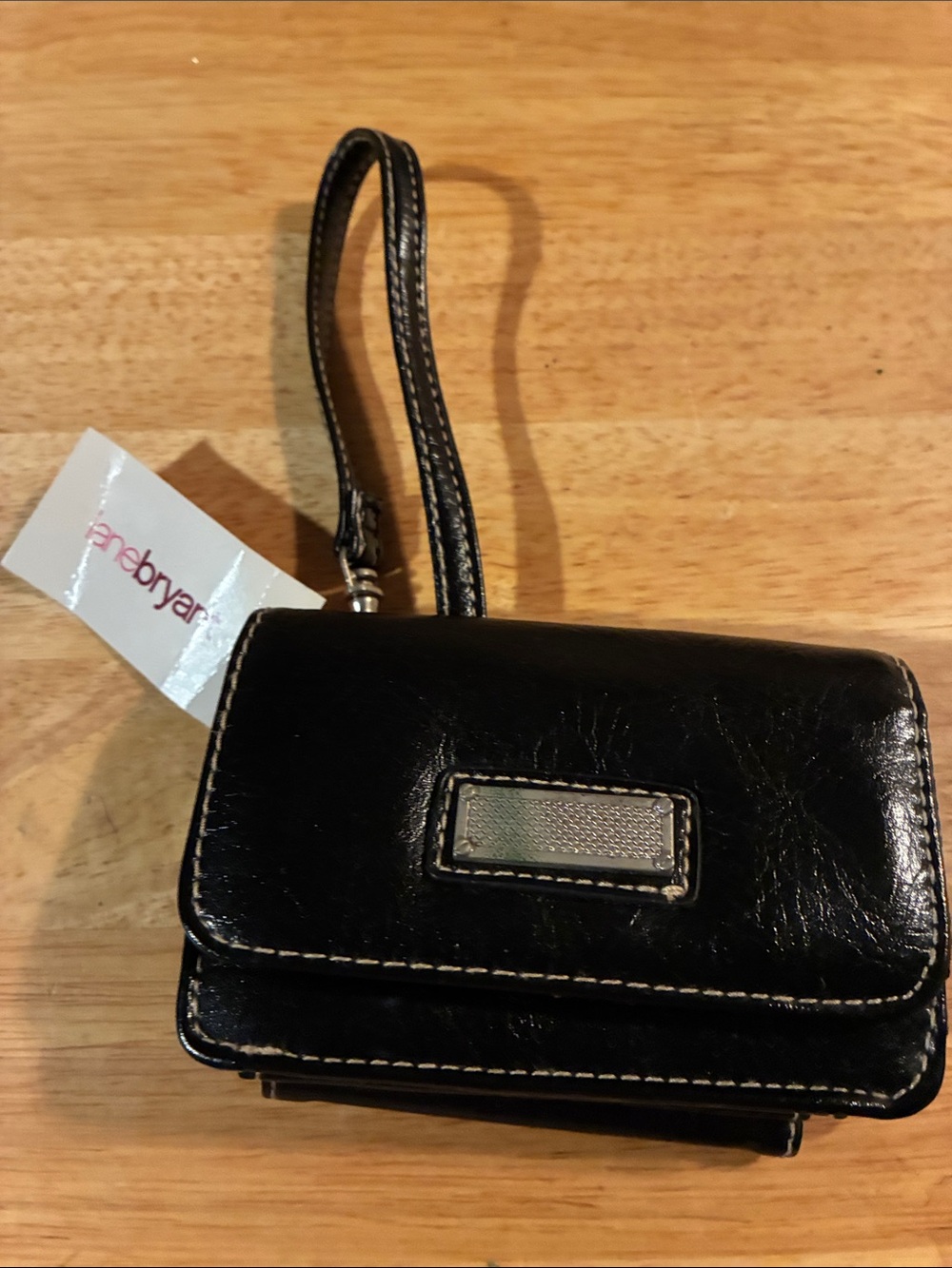 Lane Bryant Black Leather Wristlet Clutch